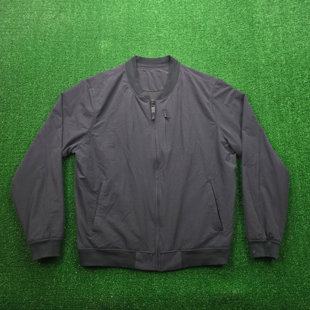 Fabletics The Only Bomber Jacket Mens Medium Black Zip Up Casual Athleisure